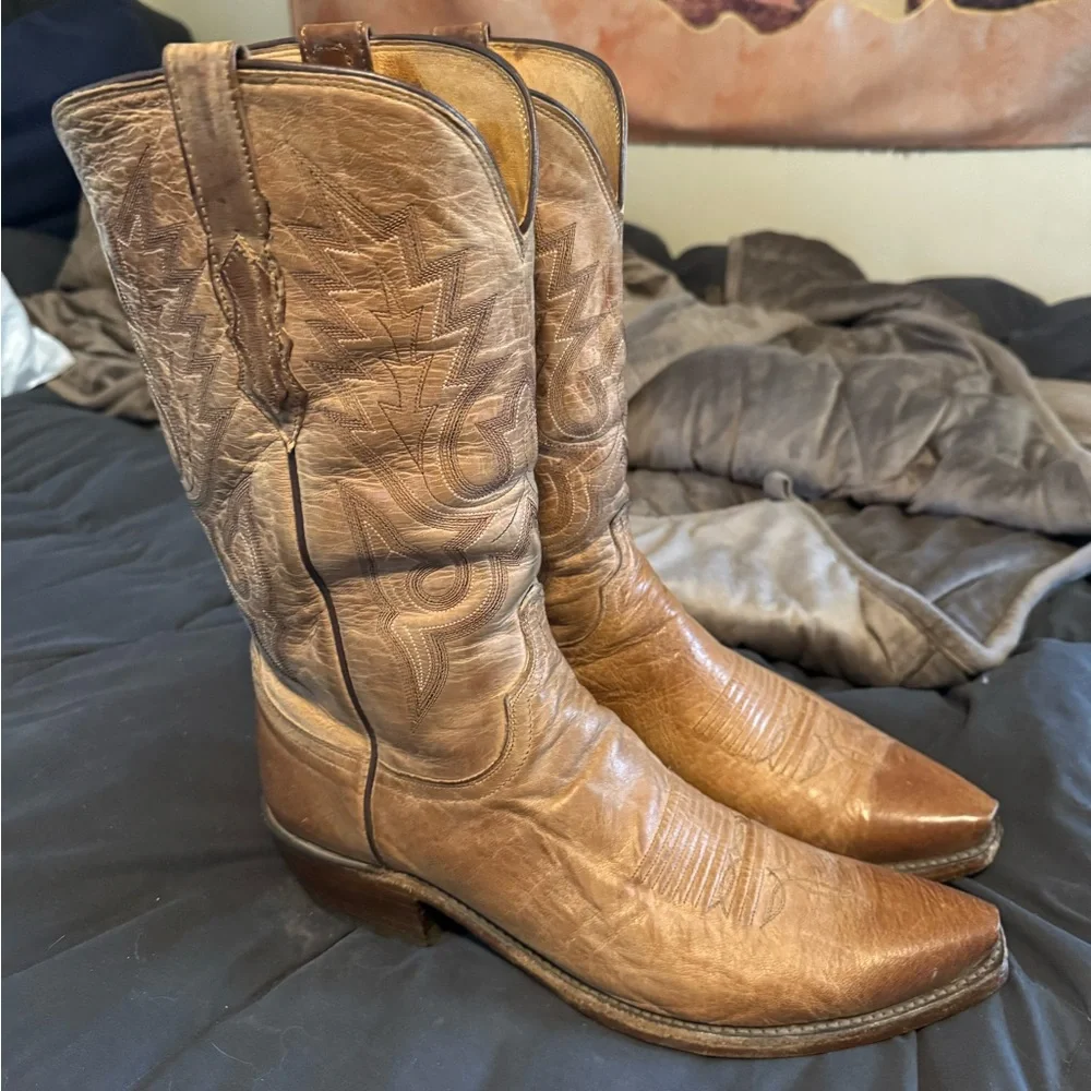 Lucchese Lewis Mad Dog Goat western snip toe boots - Picture 2 of 4